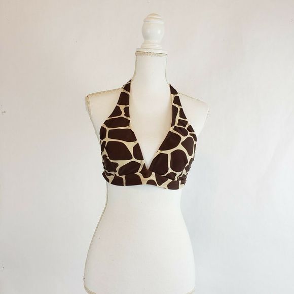 ISSAC MIZRAHI Animal Girafee Print Bra Top Size L - Picture 2 of 7